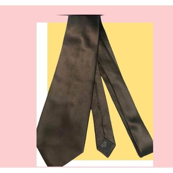 #1498 VAN HEUSEN CHOCOLATE BROWN SILK NECKTIE 59X4 - Picture 5 of 5